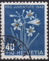 1948 Schweiz Pro Juventute ° Mi:CH 517, Yt:CH 470, Zum:CH J128, Paradieslilie - Used Stamps