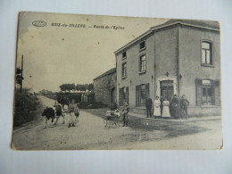 BOIS DE VILLERS: ROUTE DE L'EGLISE AVEC LE CAFE ETS SIPLET-TONON MARCHAND TAILLEUR TRES ANIMEE - Other & Unclassified