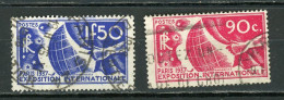 FRANCE - EXPO PARIS 1937 - N°Yt 326+327 Obli - Used Stamps