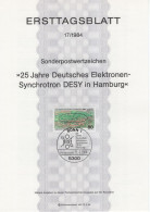 Germany Deutschland 1984-17 Sciences, 25 Jahre Deutsches Elektronen-Synchrotron DESY Hamburg, Canceled In Bonn - 1981-1990