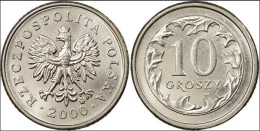 POLAND 2000. 10 Groszy Coin. Y#279, XF-UNC - Pologne