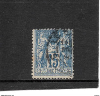 FRANCE 1877 SAGE Yvert 90 Oblitéré Piquage - 1876-1898 Sage (Tipo II)