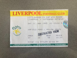 Liverpool V Tottenham Hotspur 1994-95 Match Ticket - Eintrittskarten