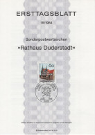 Germany Deutschland 1984-18 Rathaus Duderstadt, Canceled In Bonn - 1981-1990