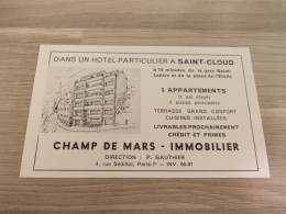 Reclame Advertentie Uit Oud Tijdschrift 1955 - Dans Un Hotel Particulier à Saint-Cloud - Champ De Mars - Immobilier - Pubblicitari