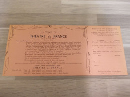 Reclame Advertentie Uit Oud Tijdschrift 1955 - Bulletin De Commande Théâtre De France Saison Théâtrale 1954 - Werbung