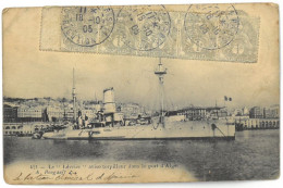 CPA Le LEVRIER Aviso Torpilleur Dans Le Port D'Alger - Ed. A. Rougault N°421 - Année 1905 - Warships