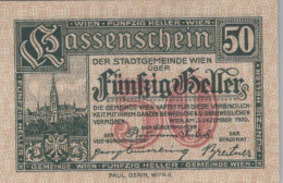 50 HELLER 1921 Stadt Wien UNC Österreich Notgeld Banknote #PI133 - Lokale Ausgaben