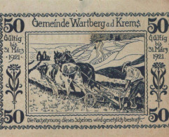 50 HELLER 1921 Stadt WARTBERG AN DER KREMS Oberösterreich Österreich #PI347 - Lokale Ausgaben