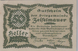 50 HELLER 1920 Stadt ZEISELMAUER Niedrigeren Österreich Notgeld Papiergeld Banknote #PG755 - Lokale Ausgaben