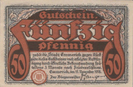 50 PFENNIG 1918 Stadt EMMERICH Rhine DEUTSCHLAND Notgeld Banknote #PG056 - [11] Emissions Locales