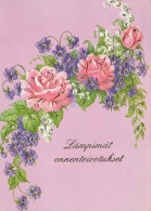 FLOWERS Vintage Postcard CPSM #PAS072.GB - Flores