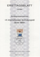 Germany Deutschland 1984-20 10. Internationaler Archivkongress, Alte Urkunde, Computer, Canceled In Bonn - 1981-1990