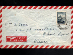 TURQUIE SEUL SUR LETTRE POUR LA FRANCE 1955 - Briefe U. Dokumente