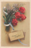 FLOWERS Vintage Postcard CPSMPF #PKG077.GB - Fleurs