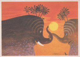 ELEPHANT Animals Vintage Postcard CPSM #PBS764.GB - Elefanti