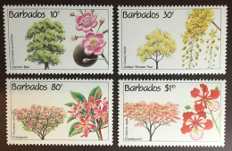 Barbados 1992 Flowering Trees MNH - Bäume