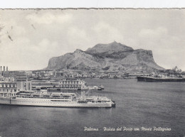 PALERMO-VEDUTA DEL PORTO CON MONTE PELLEGRINO-CARTOLINA  VIAGGIATA IL 17-10-1965 - Palermo