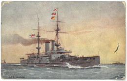 CPA HMS LONDON - Ed. Raphael Tuck & Sons Oilette - Our Ironclads - Series V - Warships