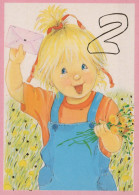 JOYEUX ANNIVERSAIRE 2 Ans FILLE ENFANTS Vintage Postal CPSM #PBT844.FR - Anniversaire