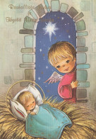 ANGELO Buon Anno Natale Vintage Cartolina CPSM #PAH736.IT - Angeles