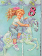 ALLES GUTE ZUM GEBURTSTAG 8 Jährige MÄDCHEN KINDER Vintage Postal CPSM #PBT783.DE - Anniversaire