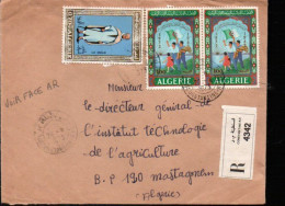 ALGERIE AFFRANCHISSEMENT COMPOSE SUR LETTRE RECOMMANDEE DE CONSTANTINE 1973 - Argelia (1962-...)