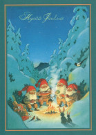 Neujahr Weihnachten GNOME Vintage Ansichtskarte Postkarte CPSM #PBM028.DE - Nouvel An