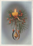 Neujahr Weihnachten KERZE Vintage Ansichtskarte Postkarte CPSM #PBA772.DE - Anno Nuovo