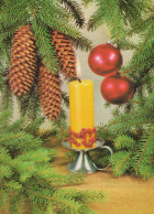 Neujahr Weihnachten KERZE Vintage Ansichtskarte Postkarte CPSM #PBA212.DE - Anno Nuovo