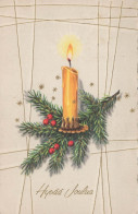 Neujahr Weihnachten KERZE Vintage Ansichtskarte Postkarte CPSM #PBA272.DE - Anno Nuovo