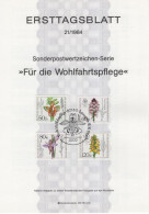 Germany Deutschland 1984-21 Fur Die Wohlfahrtspflege, Flower Flowers Blume Blumen Flora Orchids Orchideen, Bonn - 1981-1990