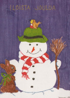 Neujahr Weihnachten SCHNEEMANN Vintage Ansichtskarte Postkarte CPSM #PAZ637.DE - Anno Nuovo