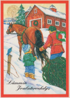 Neujahr Weihnachten PFERD Vintage Ansichtskarte Postkarte CPSM #PAY290.DE - Anno Nuovo