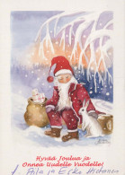 BABBO NATALE Buon Anno Natale Vintage Cartolina CPSM #PBL473.IT - Santa Claus