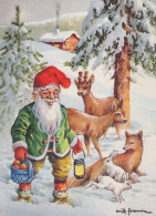 Buon Anno Natale GNOME Vintage Cartolina CPSM #PBL886.IT - New Year