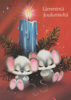 Buon Anno Natale MOUSE Vintage Cartolina CPSM #PAU981.IT - Año Nuevo