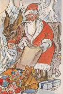 BABBO NATALE Buon Anno Natale Vintage Cartolina CPSM #PAU585.IT - Santa Claus