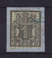 Hannover 1856/57 Wappen 1 Gutegroschen Mi.-Nr. 9  O Auf Briefstück - Hanover