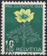 1949 Schweiz Pro Juventute ° Mi:CH 542 Yt:CH 494, Zum:CH J130, Schwefelanemone - Used Stamps