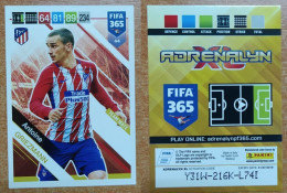 AC - 44 ANTOINE GRIEZMANN  ATLETICO DE MADRID  PANINI FIFA 365 2019 ADRENALYN TRADING CARD - Trading Cards