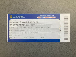 Leeds United V Scunthorpe United 2010-11 Match Ticket - Biglietti D'ingresso