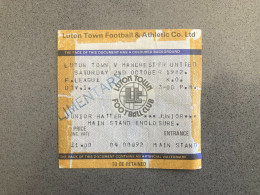 Luton Town V Manchester United 1982-83 Match Ticket - Tickets - Entradas