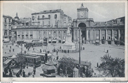 Ar284 Cartolina Napoli Citta' Piazza Dante Tram - Napoli (Neapel)