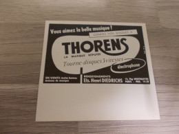 Reclame Advertentie Uit Oud Tijdschrift 1956 - THORENS La Marque Réputée - Tourne-disques 3 Vitesses électrophone - Publicités