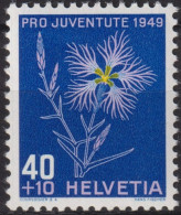 1949 Schweiz Pro Juventute ** Mi:CH 544, Yt:CH 496, Zum:CH J132, Prachtnelke - Ungebraucht