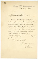 Wilhelm Scherer (1841-1896) Österreichischer Germanist Autograph Berlin 1886 - Erfinder Und Wissenschaftler