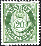 NORVEGIA, NORWAY, CORNO POSTALE, POSTHORN, 1962, USATI Mi:NO 481x, Scot:NO 419, Yt:NO 438 - Used Stamps
