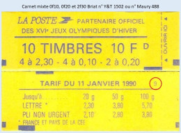 FRANCE - Carnet Mixte Conf. 9 - 0f10, 0f20 Et 2f30 Briat - YT 1502 / Maury 488 - Modern : 1959-…