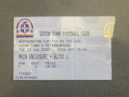 Luton Town V Peterborough United 2000-01 Match Ticket - Tickets - Entradas